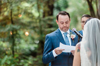 groom sharing vows during wedding ceremony