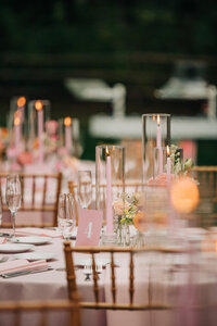 reception table candles and decor - baltimore wedding photographer