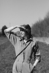Business coach on a dog walk in the Oxfordshire countryside