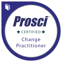 Prosci accredited change practitioner badge