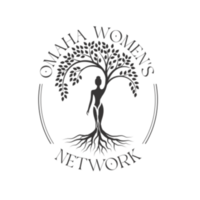 Black and white logo with a tree of life and “Omaha Women’s Network” text.