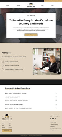 College-Do services page mobile screenshot mockup on ipad