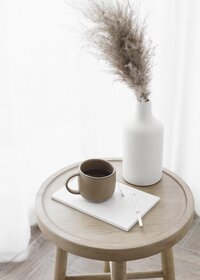 Coffee on side table