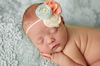 newborn baby girl in studio custom photography
