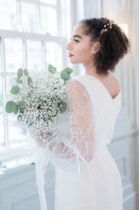 harlow sheer lace full sleeves edith elan timeless bridal charleston sc