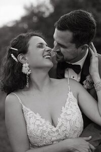 Black and white bride and groom