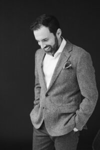 A man sitting on a stool