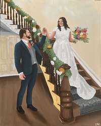 Live wedding painting at Oakland Mansion