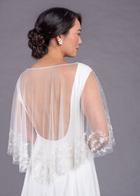 Edith Elan - detachable beaded bridal cape
