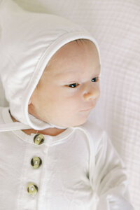 Fresno newborn session with warm, natural light and film tones