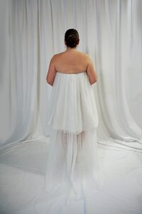 Strapless tulle wedding dress with removable tulle skirt