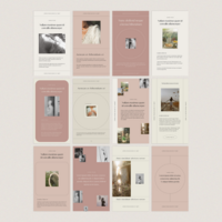A blend of feminine and sophisticated social media templates tailored to help you streamline your process and strengthen your social media presence. Featuring 36 templates of sophisticated and minimal aesthetics, easy to customize with InDesign, Illustrator, and Canva.