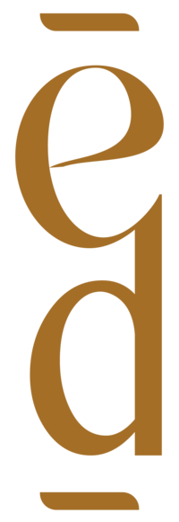 Logo monogramme ocre Elisa Demanet crée par le STudio Youmé.