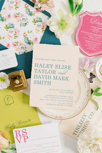 Custom handmade paper wedding invitations Atlanta