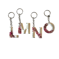 different resin key chains in a variety of letters next to each other 