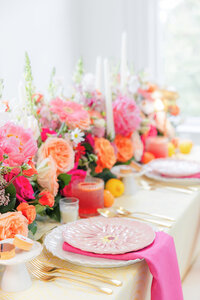 Citrus Spring table scape from wedding styled shoot     