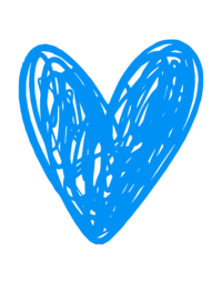 Social Kat Media brand element blue scribble heart