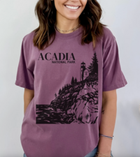 Acadia National Park T Shirt - Berry  Thumbnail