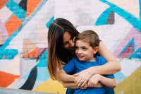 woman and little girl smiling