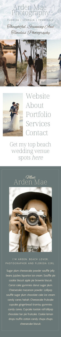 long screenshot of a website that the designer made