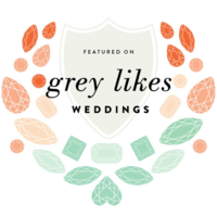 A digital badge from the website Grey Likes Weddings indicating that Brittany Frid of Frid Events in Canada was featured on their website.