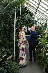 Bride and Groom in Volunteer Park Conservatory for wedding