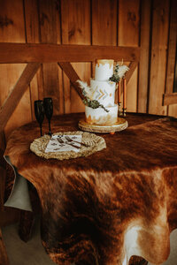 Wedding cake on a table