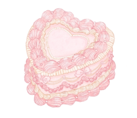 Drawn Lambeth Heart Cake