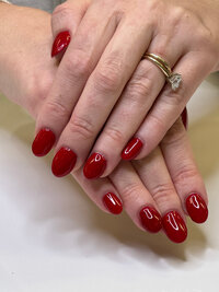 Beautifully painted gel nails by Kristal