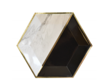 Gold, Black, and White Dinner Plate
