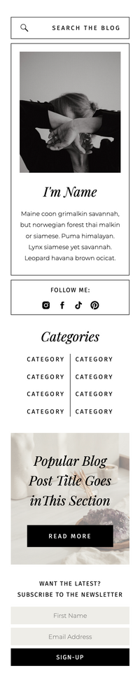 Custom Blog Sidebar Templates for Showit