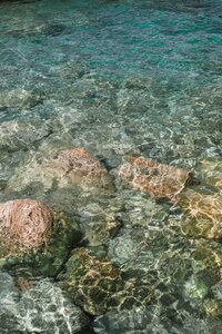 An up close photo of  clear sea water