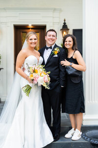 Eleanor Stenner with bride and groom at Birmingham wedding 
