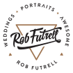 Photos by Rob Futrell circular logo featuring vintage-style typography with 'Portraits' and 'Awesome' text, professional St Augustine family photographer branding