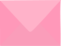 Simple pink illustration of the back of an envelope