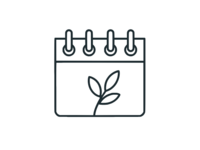 Outline icon of a calendar, illustrating a well-planned and stress-free workflow, rooted in expert grassroots guidance.