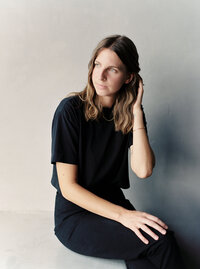 house-franc-emily-lauren-interiors-portrait-ruet-photo-film-plaster-black-outfit-minimal-austin-texas