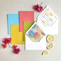 bright greeting cards with envelopes