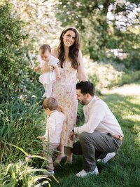 Candid outdoor family portrait showcasing work-life connection for Seattle wedding photographer Natalie Jayne by Ashley Cox Photography