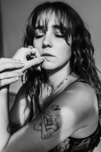 black and white boudoir photography