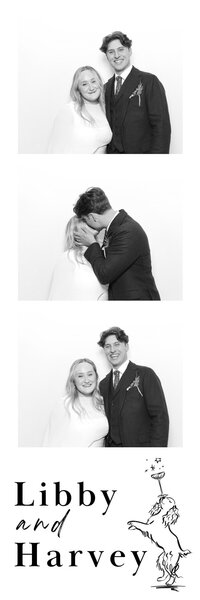 b&w custom photo booth strips for a kin house luxury wedding 