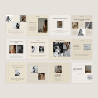 A blend pure and soft social media templates tailored to help you streamline your process and strengthen your social media presence. Featuring 36 templates of sophisticated and minimal aesthetics, easy to customize with InDesign, Illustrator, and Canva.