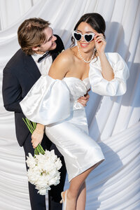 bride and groom reception