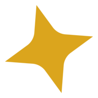 Yellow four point star icon