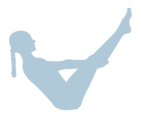 Icon of woman doing boat pose