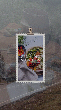 Branding and logo kit for a dietitian shown on a stamp design.