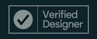 A black checkmark in a circle next to the text 'Verified Designer'