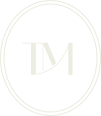 A circular emblem for TM Photo Co., also known as T & M Wedding or T+m Photo, a local guide program for in the moment photography and event photography packages in Sacramento CA.