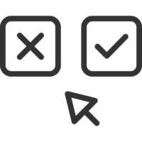 Multiple choice icon symbolizing precise data annotation for machine learning applications.