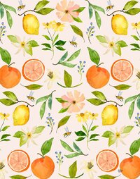 Citrus pattern of oranges and lemons